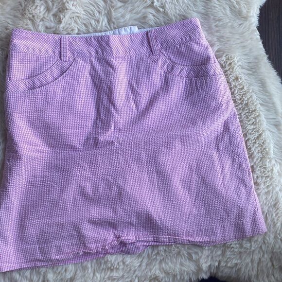 Cutter and Buck Pink Gingham Golf Skort - Picture 2 of 5
